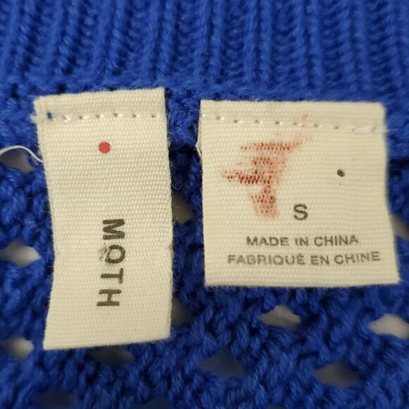 Moth Anthropologie Cobalt Sweater Small Blue Reese Kimono‎ Dolman Sleeve - Picture 7 of 12